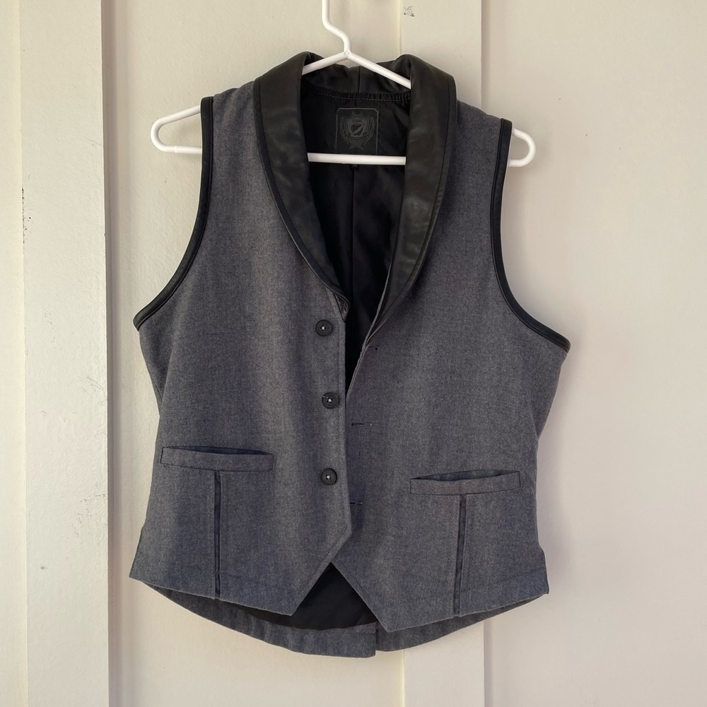 Public School Leather and Wool Vest